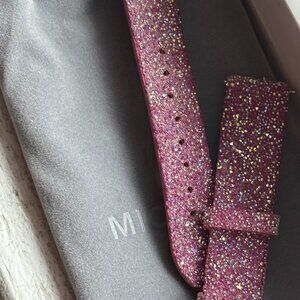 Michele pink textured watch band